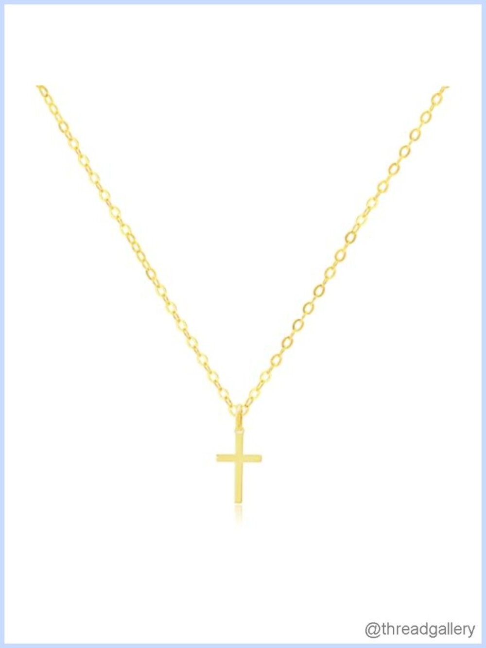 925 Sterling Silver Gold Plated Cross Necklace 17-20 Inch Adjustable